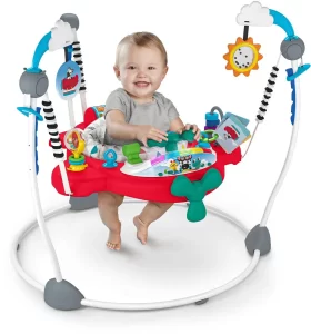 Baby Einstein 2-i-1 Sky Explorers är en rolig och bra hoppgunga för bebisar som stimulerar dem med ljus, ljus och lärande.